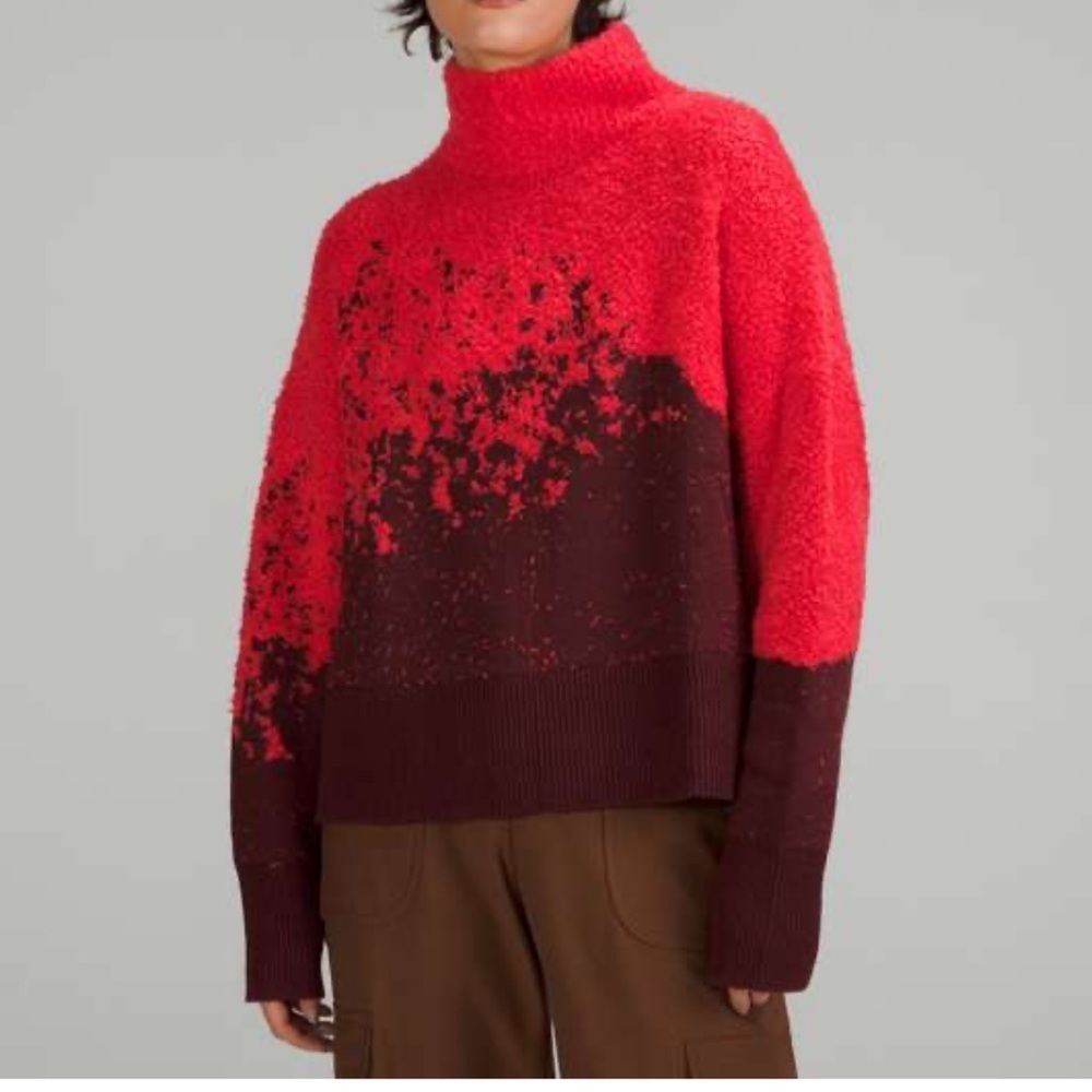 Lululemon Ombré Knit Textured Women's Turtleneck Sweater size 2